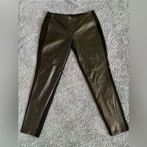 Stretch faux leather and spandex leggings